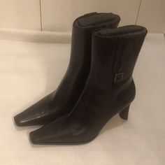 New Never Worn 3 “ Formal Fitted Ankle-high Heeled Boots, Formal Boots With Padded Ankle And Fitted Design, Formal Fitted Boots With Padded Ankle, Formal Fitted Square Toe Boots, Formal Ankle-high Fitted Boots, Formal Fitted Ankle-high Boots, Boots Booties, Bootie Boots, Ankle Boots