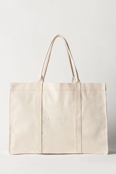 A tote bag in 100% cotton with Soft Goat logo embroidered on both sides. Inside pocket. Hand wash only. Guest Gift Bags, Goat Logo, Canvas Bag Design, Beige Tote Bag, White Tote Bag, Bag Mockup, White Tote, Shopper Bag, Tote Bag Design