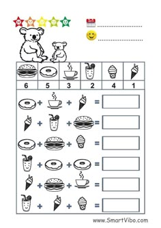 a worksheet with numbers and pictures to help kids learn how to make their own food