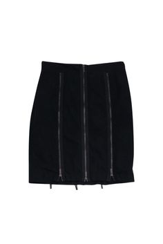 Rows of zippers give this skirt an edgy look. Style it with a silk tank top and chic pumps for a party-ready ensemble that will wow. Size 4 100% polyester Front zipper closure Zippers along fabric Lined Fitted Above knee Waist 27" Hips 35.5" Total length 20.5" Zipper Skirt, Bcbg Max Azria, Silk Tank Top, Max Azria, Silk Tank, Edgy Look, Black Skirt, Front Zipper, Second Hand