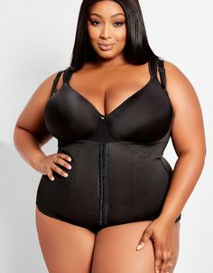 Scuba Wear Your Own Bra Waist Shaper, Black Black Full Coverage Shapewear With Adjustable Straps, Black Shaping Shapewear With Adjustable Straps, Black Shapewear With Adjustable Straps, Plus Size Shapewear, Cosmopolitan Magazine, Waist Shapers, Slinky Dress, Scuba Fabric, Shapewear Bodysuit