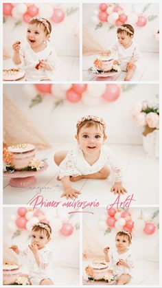 Smash cake floral ballons Cake Smash Theme, Cake Floral, Cake Girl, Smash Cake Girl, 1st Birthday Photoshoot, First Birthday Pictures, Toddler Parties, Smash The Cake, 1st Birthday Photos