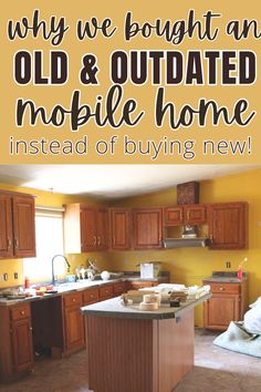 an old and outdated mobile home is featured in this ad for buying new appliances from the internet