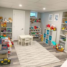 a child's playroom with lots of toys