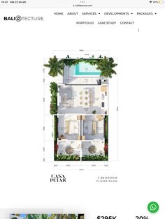 the floor plan for an apartment in palm beach, florida with pool and spa rooms