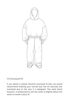 a drawing of a person wearing a hoodie and pants