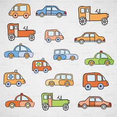 a bunch of different colored cars on a white background - miscellaneous objects / arts & crafts