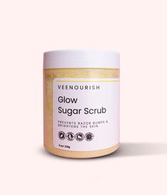 -Glow Sugar Scrub- – Veenourish Turmeric Oil, Dark Underarms, Razor Bumps, Even Out Skin Tone, Clean Ingredients, Uneven Skin, Skin So Soft, Clean Beauty, Say Goodbye