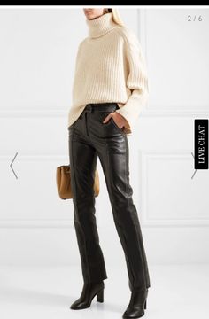 Leather Trousers Outfit, Outfits Leggins, Leather Pants Outfit, Office Wardrobe, Birger Christensen, Winter Mode, Leather Trousers, Leather Outfit