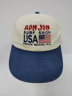 Vtg 90s RON JON SURF SHOP COCOA BEACH Florida Baseball Hat Merkley Headgear leather strap back. Rare and Beautiful piece for your collection. Great investment Size - Adult adjustable Made in Canada View my other auctions for more vintage and rare items. Most of what I sell are vintage items, so they might have some minor stains, rips, or wear. Will be shipped and packaged professionally, so your item will not get damaged. Most items will be packaged and shipped out same day as payment. Mens Baseball Hats, Vintage Surf Fashion, Vintage Golf Hats, Vintage Baseball Cap With Curved Brim For Beach, Vintage Curved Brim Baseball Cap For Beach, Beachy Hats, Cute Hat Designs, Cow Accessories, Cute Baseball Hats