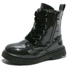 This children's unisex ankle boot comes in a variety of stunning and distinctive colors. The boot boasts 6 eyelets with adjustable laces for a personalized fit, as well as a convenient side zipper for effortless wear. The upper is crafted from waterproof leather, ensuring dryness for little feet in damp environments. It can be effortlessly paired with a multitude of styles, including denim, hip-hop, casual, and trendy. All in all, this combat-style toddler's unisex ankle boot is both comfortable Kids Combat Boots, Combat Boots Style, Combat Style, Boots Combat, Girls Ankle Boots, Toddler Boots, Boots Waterproof, Unisex Shoes, Sole Shoes