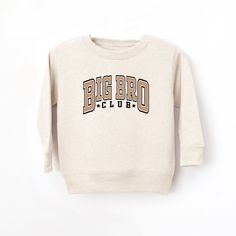 Looking for a cute sweatshirt for your kids? We have the perfect Big Bro Club Stars graphic sweatshirt addition to their closet! Also available in youth sweatshirts. School Spirit Long Sleeve Sweatshirt With Logo, School Spirit Long Sleeve Sweatshirt With Graphic Print, School Spirit Graphic Print Long Sleeve Sweatshirt, Long Sleeve Sweatshirt With Text Print For School, Sporty Graphic Print Sweatshirt For School, Long Sleeve Sweatshirt With Slogan For Game Day, School Crew Neck Sweatshirt With Graphic Print, Varsity Sweatshirt With Graphic Print For School, Varsity Graphic Print Sweatshirt For School