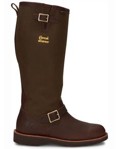 Chippewa Pitstop Pull-On Waterproof Snake Boots - Round Toe, Briar Brown Sturdy Waterproof Boots For Outdoor Activities, Sturdy Brown Waterproof Boots For Outdoor Activities, Sturdy Brown Waterproof Boots For Outdoor, Brown Waterproof Boots For Outdoor, Sturdy Snip Toe Hiking Boots, Hunting Boots With Reinforced Snip Toe, Insulated Snip Toe Outdoor Boots, Insulated Snip Toe Boots For Outdoor, Durable Brown Hunting Boots