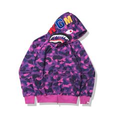 Bape Shark Head Pattern Camouflage Hoodie Purple Brand: Bape Sizes: S, M, L, Xl, Xxl If You Like Bape Brand Clothing As Well, Enter To My Closet, The Photos Of My Colset Are All Real Shots. All Clothes In The Closet Are Brand New, Unworn, With Original Tags And Bags. Hip Hop Mode, Couple Streetwear, Bape Hoodie, Shark Hoodie, Camouflage Hoodie, Camo Shirts, Streetwear Men, Mens Fashion Fall, Winter Hoodies