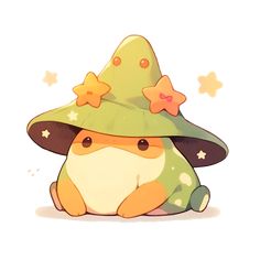 Cute Kawaii Forest Froggy Frog Wizard Sticker Kawaii Forest, Frog Wizard, Kawaii Style, Cute Kawaii, Optical Illusions, Frogs, Wizard, Forest, Stars