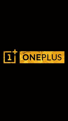 oneplus logo on a black background with the word'oneplus'in gold