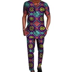 Please be sure to check the size chart before ordering (if it applies). Please note this item takes up to 15 days to deliver. Nigerian Men Fashion, Nigerian Fashion, Suits Wedding, Pant Suits, Nigerian Styles, Short Sleeve Tops, Men Short Sleeve, Colorful Prints, Mens Pants