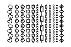 a set of black and white chains on a white background with clippings for text