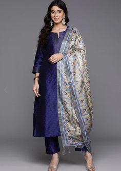 Salwar Kameez Set/Dresses For Women/Indian Wedding Dress/Pakistani Suit/ Kurta Palazzo Set / Kurtis for Women/ Gift for Women / Anarkali Style Kurta Set Product Details Silk Blend Kurta with Trousers with dupatta Kurta design: Woven design * Straight shape * Round Neck V cutthree-quarter regular sleeves *l pockets thread work detail * Silk Blend fabric Trousers design: Striped Trousers * Partially elasticated waistband * Slip-on closure Material & Care Top fabric: Silk Blend Bottom fabric: Silk Traditional Pant Set With Sheer Dupatta, Plus Size Salwar Suits For Women, Long Sleeve Sets With Sheer Dupatta For Navratri, Traditional Pant Set With Sheer Dupatta For Diwali, Sheer Dupatta Sets With Long Sleeves For Diwali, Diwali Sets With Sheer Dupatta And Long Sleeves, Unstitched Pant Set With Sheer Dupatta For Diwali, Eid Pant Set With Sheer Dupatta And Straight Kurta, Traditional Pant Set With Printed Motifs For Wedding