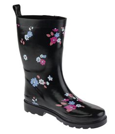 PRICES MAY VARY. Rain Boots for Women: Keep the water out of your socks with these Capelli New York mid-calf rain boots! Our mid-calf boots are made with premium rubber and feature a ditsy floral print for a modern and stylish appearance. Durable Rubber Boots: The rain boots come up to your calf to keep your feet comfortable and warm all day long. They also help add rainy-day functionality to any outfit! Convenient Mid-Calf Boots: Our rain boots have a back pull loop and a gusset that makes it s Clear Rain Boots, Rain Boots For Women, Tall Rain Boots, Duck Print, Print Boots, Ladies Boots, Weather Boots, Yellow Duck, Boot Print