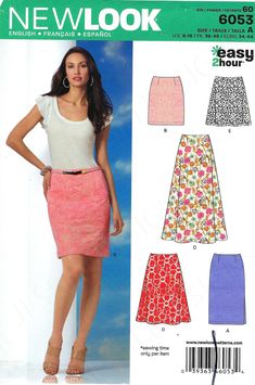 Uncut New Look sewing pattern 6053 Misses Skirt Sewing Pattern Size (8-18) FF UNCUT Pattern Pieces Drape Skirt Pattern, Skirt Sewing Patterns, Sewing Patterns Skirt, Linda Thompson, Pattern Sheets, New Look Patterns, Skirt Sewing Pattern, Sewing Clothes Women, Skirt Sewing