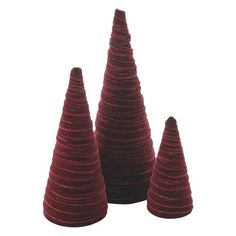 three red cones are stacked on top of each other