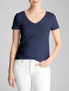 product photo Casual Cotton V-neck T-shirt, Blue Stretch V-neck T-shirt, Basic Solid V-neck Top, Solid Color Stretch V-neck T-shirt, Casual Solid Color V-neck Tops, Casual Solid V-neck Top, Casual V-neck Top, Casual V-neck Stretch T-shirt, Casual Stretch V-neck Tops