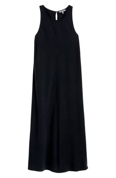 Fashioned from supersoft lyocell, this endlessly wearable midi will be a summery fave. 50" length Back keyhole with button-and-loop closure Scoop neck Sleeveless 100% lyocell Machine wash, line dry Imported Black Sleeveless Rayon Maxi Dress, Sleeveless Viscose Maxi Dress For Daywear, Black Sleeveless Unlined Midi Dress, Casual Black Unlined Maxi Dress, Black Sleeveless Rayon Midi Dress, Casual Sleeveless Rayon Slip Dress, Black Viscose Maxi Dress For Daywear, Black Sleeveless Viscose Slip Dress, Black Sleeveless Viscose Maxi Dress