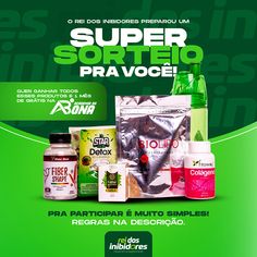 an ad for the super sorteo pravee product line, featuring various products