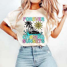 Cute Multicolor T-shirt For Vacation, Cute Custom Print Shirt For Summer, Multicolor Graphic Print T-shirt For Beach Season, Fun Custom Print Tops For Beach Season, Multicolor Printed Tops For Vacation, Custom Print Multicolor Summer Tops, Cute Multicolor Vacation T-shirt, Summer Multicolor Custom Print Tops, Multicolor Graphic Print Tops For Beach Season