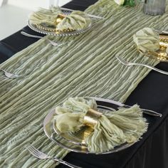 Cheesecloth Gauze Linen Napkin 20x20 (5pc/pk) - Sage Green Wedding With Sage Green, Cheesecloth Napkins, Cheesecloth Runner, Cheesecloth Table Runner, Crystal Centerpieces, Farmhouse Aesthetic, Cotton Gauze Fabric, Big Table, Sage Green Wedding