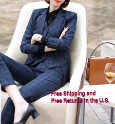 USA SELLER. FREE, Easy Exchange or Return. Please check size chart on the listing's photo.  Approximate the U.S. sizes; S is 2, M is 4 , L is 6, XL is 8, XXL is 10, 3XL is 12, 4XL is 14, 5XL is 16 Ladies tree pieces Professional Business office job Suits.  We will ship from Texas. Stay in style with our trendy suit perfect for looking stylish with minimal effort. Professional, office everyday wear. With our quality and proven materials. The suit will last you a long time. We accept returns 3 day Wedding Suit Women, Womens 3 Piece Suit, Trendy Suits, Formal Jacket, Tailored Clothes, Office Wear Women, Womens Suits Business, Texas Women, Office Job