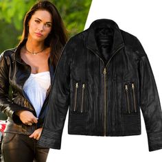 This Transformers 2 Megan Fox Leather Jacket Crafted from premium quality materials, this jacket boasts a supple leather exterior that's both durable and comfortable. The attention to detail is evident in every stitch, ensuring you not only look the part but feel it too. With a range of sizes available, we ensure a flattering fit that's true to your measurements. Each jacket features a sleek zipper closure, adding to the authentic biker aesthetic, while the interior lining provides an extra laye Fox Beauty, Transformers 2, Biker Aesthetic, Leather Conditioner, Megan Fox, Iconic Characters, Biker Jacket, Transformers, Pakistan