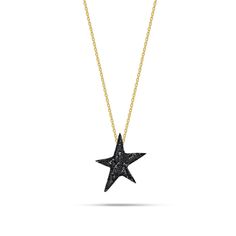 'Not all stars belongs to the sky'. -Make a wish pendant is made of silver 925 -Oxidized -Non-allergenic and nickel free -size:1.6x1.4 cm -1.7 gr -gold plated 925 chain 45cm All jewelry comes in a beautiful Kiss The Frog Studio packaging Gift White Gold Necklace With Star Charm, White Gold Necklace With Star Charm As Gift, Celestial Star Necklace For Party, Celestial Star-shaped Necklace For Party, Celestial Black Necklace For Gift, Black Star Necklace For Gift, Star-shaped Metal Chain Necklace As Gift, Star-shaped Metal Necklace Gift, Elegant Star-shaped Metal Necklace