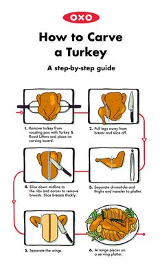 the instructions for how to carve a turkey