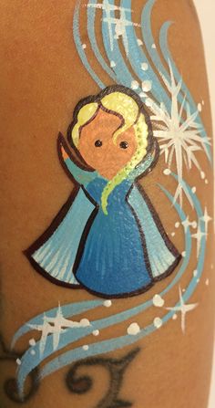 Princess (Elsa) Forearm Art Frozen Face Paint, Elsa Character, Face Painting Tips, Elsa Art, Christmas Face Painting, Girl Face Painting, Face Painting Tutorials