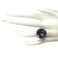 Stamped: 14K White GoldTotal Ring Weight: 9.0 GramsRing Length: N/ARing Width: N/AGemstone Weight: Total Natural Amethyst Weight is 12.31 Carat (Measures: 15.83x15.85 mm)Color: PurpleDiamond Weight: Total Natural Diamond Weight is 1.50 CaratColor: F-G, Clarity: VS2-SI1Face Measures: 19.52x19.72 mmSku: [702199W] Luxury Purple Gemstones With Halo Setting, Luxury White Gold Amethyst Ring With Gemstone Accents, Luxury Round Amethyst Ring With Gemstone Accents, Luxury White Gold Amethyst Ring With Halo Setting, Luxury Amethyst Ring With Halo Setting, Formal Purple Sapphire Ring With Gemstone Accents, Luxury Purple Sapphire Ring For Formal Occasions, Formal Round Gemstones With Gemstone Accents, Luxury Purple Amethyst Ring With Halo Setting