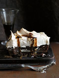 Coffee Meringue Brownie | Donna Hay Coffee Meringue, Donna Hay Recipes, Coconut Recipe, Donna Hay, Chocolate Truffle, Coffee Recipe, A Piece Of Cake, Piece Of Cake, Decadent Chocolate