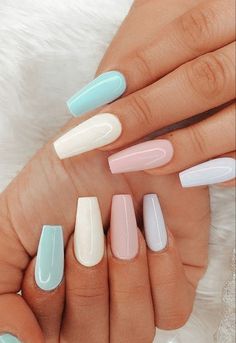 Multicolored Nails, Glow Nails, Pastel Nails