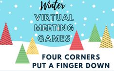 four corners put a finger down on winter virtual meeting games for children and adults to play