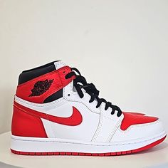 Air Jordan 1 High Og Man's Size 9.5 Product Code 555088 161 Brand New With Original Box Shipping Same Day Or Next Day Pet Smoke Free 100% Authentic Leather High-top Jordan Shoes With Air Max Cushioning, University Red High-top Synthetic Sneakers, High-top Sneakers With Red Sole For Light Sports, Jordan Shoes With Air Max Cushioning And White Sole, University Red High-top Jordan Shoes With Boost Midsole, University Red High-top Jordan Shoes With Branded Insole, Custom High-top Leather Sneakers With Air Max Cushioning, High-top Sneakers With Air Max Cushioning And White Sole, University Red High-top Nike Air Force 1