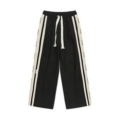 Step into sophistication and comfort with our Relaxed Side Stripe Sweatpants. These premium sweatpants feature a relaxed fit with stylish side stripes, perfect for lounging in style or a casual day out. Elevate your wardrobe with these tasteful and exclusive sweatpants. Features: -70% Polyester, 30% Spandex -Drawstring waistband -Side stripe design -Super soft fabric -Loose fit -Unisex style Casual Relaxed Fit Sweatpants With Three Stripes, Casual Wide Leg Bottoms With Striped Hem, Casual Relaxed Fit Pants With Three Stripes, Athleisure Pants With Three Stripes For Loungewear, Athleisure Loungewear Pants With Three Stripes, Streetwear Sweatpants With Three Stripes, Athleisure Cotton Sweatpants With Three Stripes, Cotton Athleisure Sweatpants With Three Stripes, Casual Wide Leg Sweatpants With Three Stripes