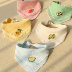 Baby Embroidered Fruit Absorbent Bib 1 Piece Cotton Playtime Bib For Babies, Scarf Bib, Baby Drinks, Smart Toys, Bib Apron, Triangle Scarf, Mom Kid, Floral Baby