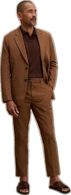 Fall Linen Suits With Welt Pockets, Brown Semi-formal Suits For Spring, Brown Business Suits For Spring, Summer Business Casual Relaxed Fit Blazer, Summer Workwear Suits With Pockets, Tailored Summer Suits With Welt Pockets, Fall Business Casual Linen Suits, Fall Season Linen Suits For Business Casual, Fall Linen Business Casual Suits