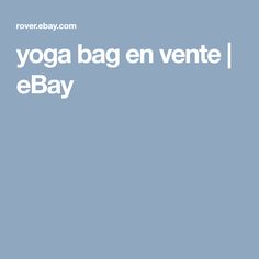 the words yoga bag en vente ebay are in white on a blue background