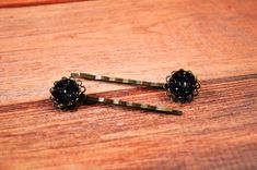 Glitter Hair Pin, Black Hair Pins, Black Bobby Pins, Crystal Bobby Pins, Crystal Hair Pins, Druzy Hair Pins, Faux Druzy Pin, Druzy Bobby Pin - Etsy