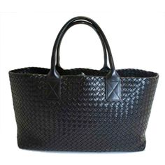 Bottega Veneta Gm Leather Hand Bag Black Classic Woven Leather Shopping Bags, Classic Woven Leather Bags For Shopping, Classic Tote Bag With Intrecciato Weave, Classic Woven Leather Tote Bag, Black Double Handle Shoulder Bag With Intrecciato Weave, Black Shoulder Bag With Intrecciato Weave And Double Handle, Black Bags With Intrecciato Weave, Black Intrecciato Weave Shoulder Bag With Double Handle, Designer Black Bag With Intrecciato Weave