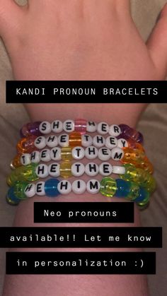 Grab a bracelet to let EVERYONE know your pronouns just in time for pride! Perfect for raves, gifting, and even stocking stuffers! Pronoun Bracelets, Lgbt Pride, Just In Time, Stocking Stuffers, Custom Color, Jewelry Bracelets, Etsy Accessories, Accessory Gift, Beaded Bracelets