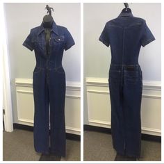 Denim. Size 40. Us 8. New With Tags. Fitted Cotton Jumpsuit With Straight Leg, Fitted Cotton Jumpsuits And Rompers With Straight Leg, Fitted Full-length Denim Jumpsuit, Fitted Denim Blue Jumpsuit Overall, Fitted High-waist Denim Blue Jumpsuit, Fitted Straight Leg Jumpsuits For Workwear, Fitted Denim Jumpsuit With Pockets And Straight Leg, Fitted Jeans With Pockets, Fitted Straight Leg Denim Jumpsuit For Work