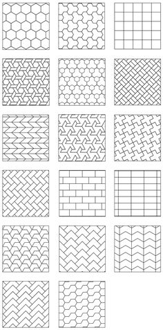 the different patterns used in this project are shown here, and each one is drawn by hand